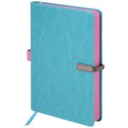 Ежедневник датированный 2026 А5 138x213 мм, BRAUBERG «Inspiration», под кожу, цветной срез, бирюза, 117476