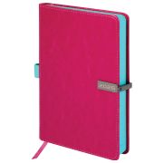 Ежедневник датированный 2026 А5 138x213 мм, BRAUBERG «Inspiration», под кожу, цветной срез, розовый, 117478