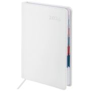 Ежедневник датированный 2026 А5 148х218 мм, GALANT «White», под кожу, белый, 117494