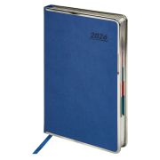 Ежедневник датированный 2026 А5 148х218 мм, GALANT «Infinity Silver», под кожу, синий, 117496