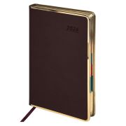 Ежедневник датированный 2026 А5 148х218 мм, GALANT «Infinity Gold», под кожу, темно-коричневый, 117501