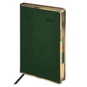 Ежедневник датированный 2026 А5 148х218 мм, GALANT «Infinity Gold», под кожу, темно-зеленый, 117504