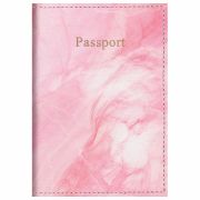 Обложка для паспорта искусственная кожа, принт «Soft Marble», пудрово-розовый, STAFF, 238870