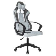 Кресло компьютерное BRABIX «Forcer GM-127», 2 подушки, ткань, серое/светло-голубое, 533214