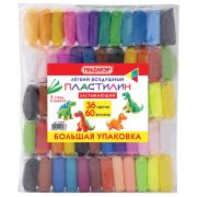 Пластилин супер лёгкий воздушный застывающий 60 штук (36 цветов + 2х12 базовых), 510 г, 3 стека, ПИФАГОР, 107044