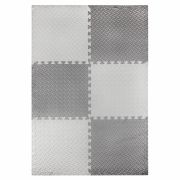 Коврик-пазл напольный 1,5х1 м, 6 шт., 50х50 см, толщина 1 см, серый, светло-серый, ЮНЛАНДИЯ, 664810
