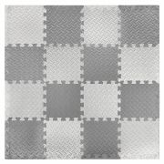 Коврик-пазл напольный 1,2х1,2 м, 16 шт., 30х30 см, толщина 1 см, серый, светло-серый, ЮНЛАНДИЯ, 664811