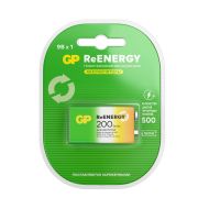 Батарейка аккумуляторная GP ReEnergy Ni-Mh 1 шт., «Крона» (20R8H 9V), 200 mAh, 20R8HRGY-2CRCB1