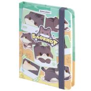 Блокнот с резинкой в клетку 96 л., МАЛЫЙ ФОРМАТ А6, 109х148 мм, BRAUBERG, кросс-серия «МИЛЫЕ КОТЫ», 116991