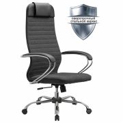 Кресло офисное МЕТТА «К-27» хром, ткань, сиденье и спинка мягкие, серое