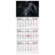 Календарь квартальный на 2026 г., 3 блока, 3 гребня, бегунок, мелованная бумага, BRAUBERG, «Символ года», 116790