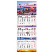 Календарь квартальный 2026 г., 3 блока, 3 гребня, бегунок, мелованная бумага, BRAUBERG EXTRA, «Каппадокия», 116815