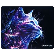 Коврик для мыши SONNEN «NEON CAT» резина + ткань, 250х200х2 мм, 513956