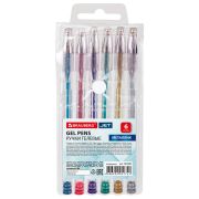Ручки гелевые BRAUBERG «Jet», НАБОР 6 ЦВЕТОВ, МЕТАЛЛИК, узел 0,7 мм, линия письма 0,5 мм, 141029