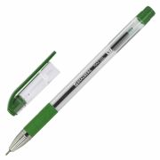 Ручка шариковая масляная с грипом BRAUBERG «Max-Oil», ЗЕЛЕНАЯ, игольчатый узел 0,7 мм, линия письма 0,35 мм, 142144