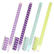 Ручка шариковая BRAUBERG SOFT TOUCH STICK «GEOMETRIC», СИНЯЯ, мягкое покрытие, корпус ассорти, узел 0,7 мм, 143701