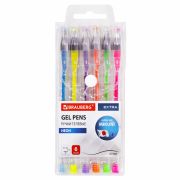 Ручки гелевые НЕОН BRAUBERG «EXTRA», НАБОР 6 ЦВЕТОВ, узел 0,7 мм, линия 0,5 мм, 143911