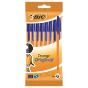 Ручки шариковые BIC «Orange Fine», НАБОР 8 шт., СИНИЕ, линия письма 0,32 мм, пакет, 919228/516351