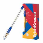 Ручка шариковая масляная с грипом ERICH KRAUSE «L-30» Gold Stick&Grip, СИНЯЯ, 0,7 мм, линия 0,26 мм, 61041
