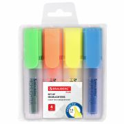 Набор текстовыделителей BRAUBERG 4 шт., АССОРТИ, «FLUO», линия 1-5 мм, 150403