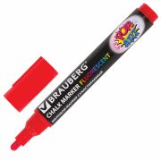 Маркер меловой «POP-ART» КРАСНЫЙ, 5 мм, стираемый, для гладких поверхностей, BRAUBERG, 151529