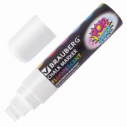 Маркер меловой «POP-ART» БЕЛЫЙ, 15 мм, стираемый, для гладких поверхностей, BRAUBERG, 151537