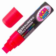 Маркер меловой «POP-ART» КРАСНЫЙ, 15 мм, стираемый, для гладких поверхностей, BRAUBERG, 151539