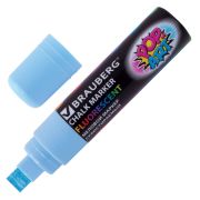 Маркер меловой «POP-ART» ГОЛУБОЙ, 15 мм, стираемый, для гладких поверхностей, BRAUBERG, 151543