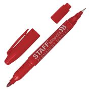 Маркер перманентный двусторонний STAFF «Manager» PM-625, КРАСНЫЙ, наконечники 0,8 мм/2,2 мм, 151627