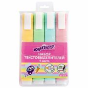 Набор текстовыделителей ЮНЛАНДИЯ 4 шт., АССОРТИ, «COLORSTAR PASTEL», линия 1-4 мм, 151716