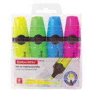 Набор текстовыделителей BRAUBERG 4 шт., АССОРТИ, «DELTA», линия 1-5 мм, 151727