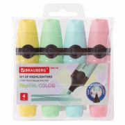 Набор текстовыделителей BRAUBERG 4 шт., АССОРТИ, «DELTA PASTEL», линия 1-5 мм, 151735