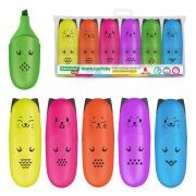 Набор текстовыделителей мини 6 ЦВЕТОВ BRAUBERG KIDS «CUTE CATS NEON», линия 1-5 мм, 152435
