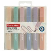 Набор текстовыделителей 6 ЦВЕТОВ МОРАНДИ, BRAUBERG «Morandi», линия 1-5 мм, 152516