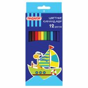 Карандаши цветные ПИФАГОР «ЖИРАФ», 12 цветов, шестигранные, 181250