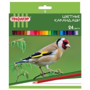 Карандаши цветные ПИФАГОР «ЛЕСНЫЕ ЖИТЕЛИ», 24 цвета, шестигранные, 181336