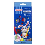 Карандаши цветные стираемые с ластиком ПИФАГОР «МАГИЯ», 12 цветов, шестигранные, 181574, 50