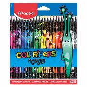 Карандаши цветные MAPED «COLOR PEP'S Black Monster», 24 цвета, трехгранные, 862624