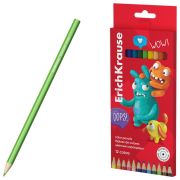 Цветные карандаши ERICH KRAUSE «Jolly Friends», 12 цветов, шестигранные, натуральное дерево, 61792