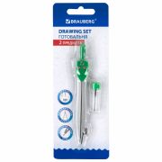 Готовальня BRAUBERG «Klasse», 2 предмета: циркуль 115 мм, пенал с грифелем, блистер, 210318