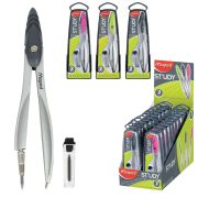 Циркуль MAPED (Франция) «Study», 120 мм, металлический, грифель 2 мм, ассорти, пенал с европодвесом, 119450