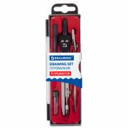 Готовальня BRAUBERG «Architect», 5 предметов: циркуль 135 мм, 2 вставки, держатель, грифель, 210658