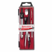 Готовальня BRAUBERG «Architect», 8 предметов: циркуль + кронциркуль, вставки + держатель, отвёртка, точилка, грифель, 210659