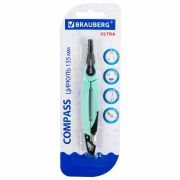 Циркуль с защитным колпачком BRAUBERG «ULTRA», 135 мм, мятный, блистер, 210820