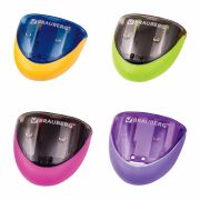 Точилка BRAUBERG «Space», 2 отверстия для чернографитных карандашей (в том числе утолщенных), резиновый упор, с контейнером, ассорти, 223589