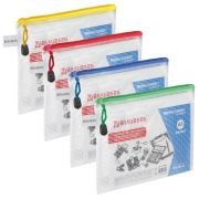 Папка-конверт на молнии МАЛЫЙ ФОРМАТ (238х180 мм) А5, молния ассорти, ПВХ, прозрачная, BRAUBERG «Segment», 223887