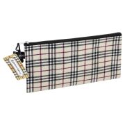 Папка-конверт на молнии МАЛОГО ФОРМАТА (255х130 мм), ткань в клетку, BRAUBERG «Checked», 223894