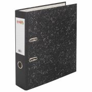 Папка-регистратор STAFF «EVERYDAY» с мраморным покрытием, 70 мм, без уголка, черный корешок, 224616