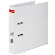 Папка-регистратор, покрытие пластик, 75 мм, ПРОЧНАЯ, с уголком, BRAUBERG, белая, 226600