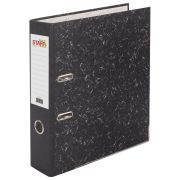 Папка-регистратор STAFF «EVERYDAY» с мраморным покрытием, 70 мм, с уголком, черный корешок, 227187